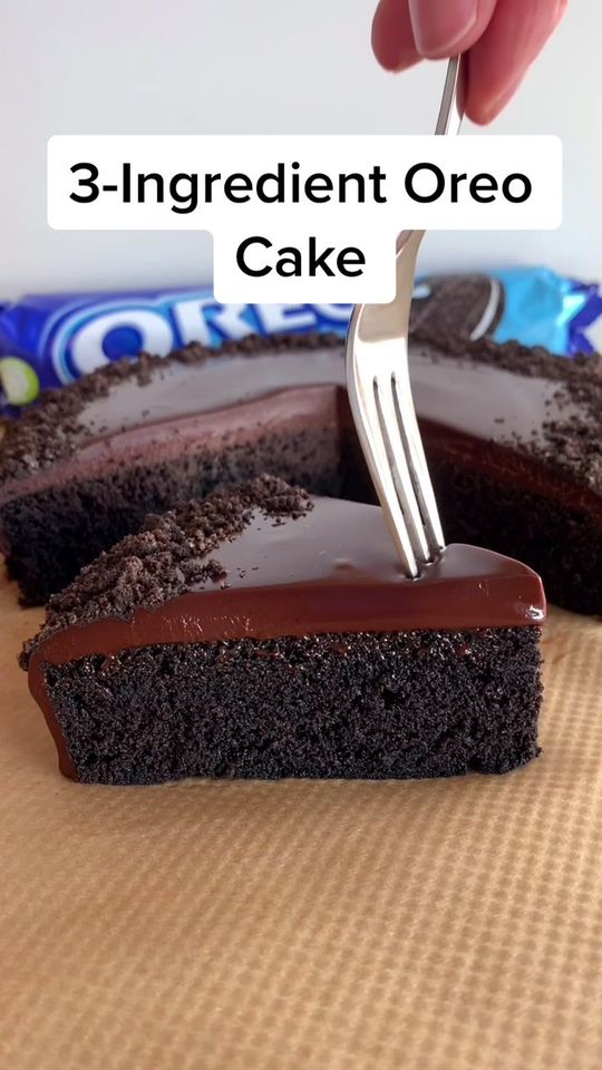 3-Ingredient Oreo Cake with no oven #oreo #cake #chocolate #