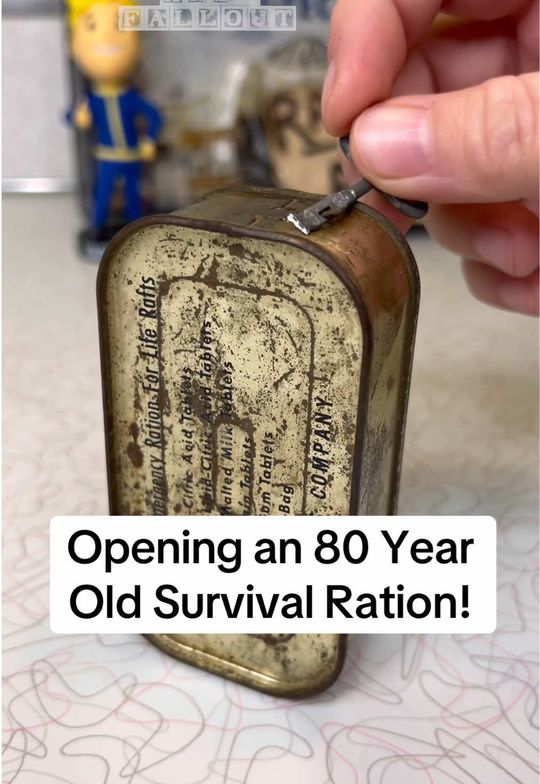 Opening a real 80 Year Old Survival Ration from a Fallout Sh