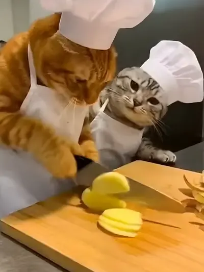 They said two chefs are better than one... they lied. 🤦‍♂️🐈#CatFight # — @cocobean778