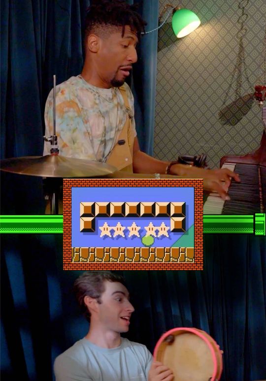 He got the super star  First we played Zelda, now Super Mari
