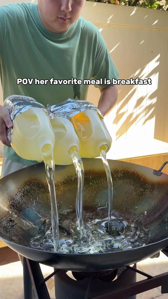 This might be my favorite breakfast of all time. Making chi