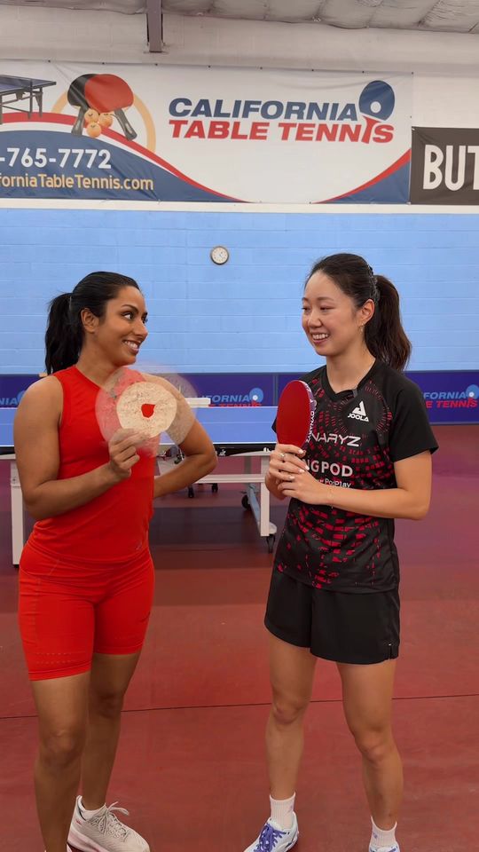 Can I beat 🏓 Olympian @Lily if she uses a bagel as her paddl