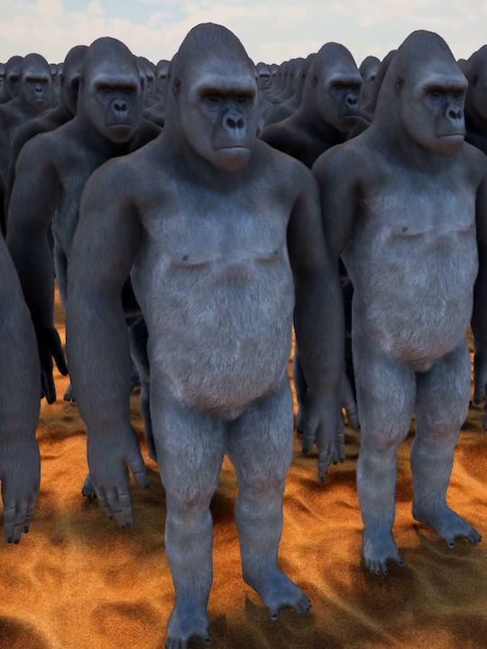 10,000 Gorillas VS 1,000,000 Men ! 😱 Who will win ? 🤔 #100me