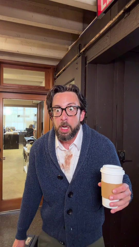 When you spill coffee on yourself… Life's already complicate