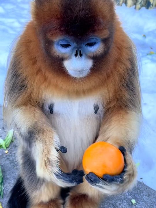 Eating everything, even the peel 🙊 🙈 🙉 🍊 🤤 #monkey #fyp #cut