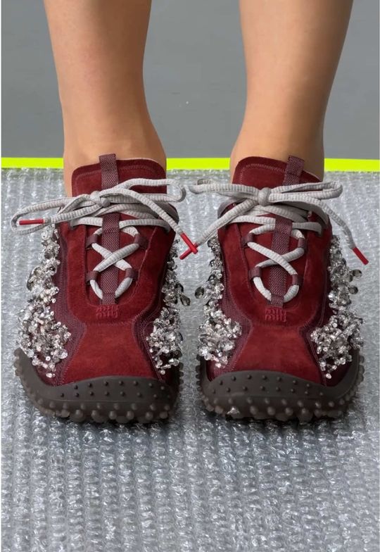 Bubble shoes meet bubble wrap. #MiuMiu #MiuMiuFW26