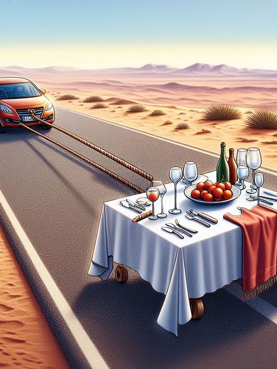 Tablecloth pull trick