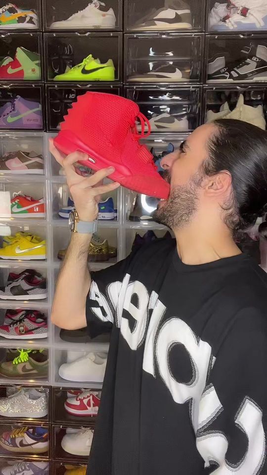 Food ASMR (Part 265) Eating my Yeezy Red Octobers 👟 #baderal