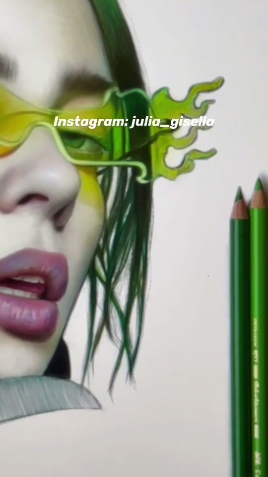 when @billieeilish dm‘s you.. 👁👄👁 #art #billieeilish #drawin