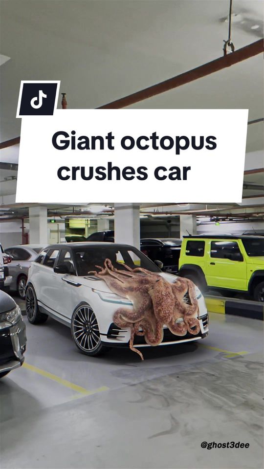 When you park like a jackass, a giant octopus crushes your c