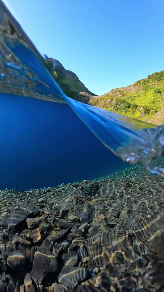 This is raw footage of the glacier lakes in the mountains of