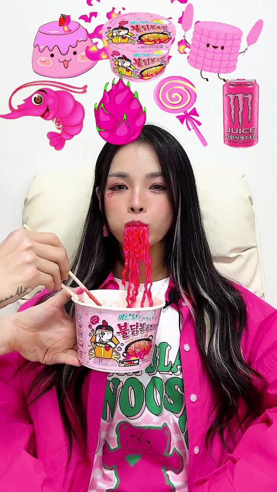 램덤 핑크 음식 먹방🍬 #추천 #mukbang
